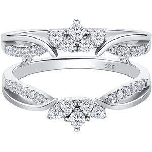 Guard Ring Enhancer for Engagement Ring 5A CZ 925 Sterling Silver